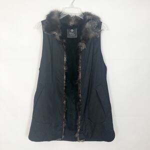 K Lever by Jindo Black Fur Vest